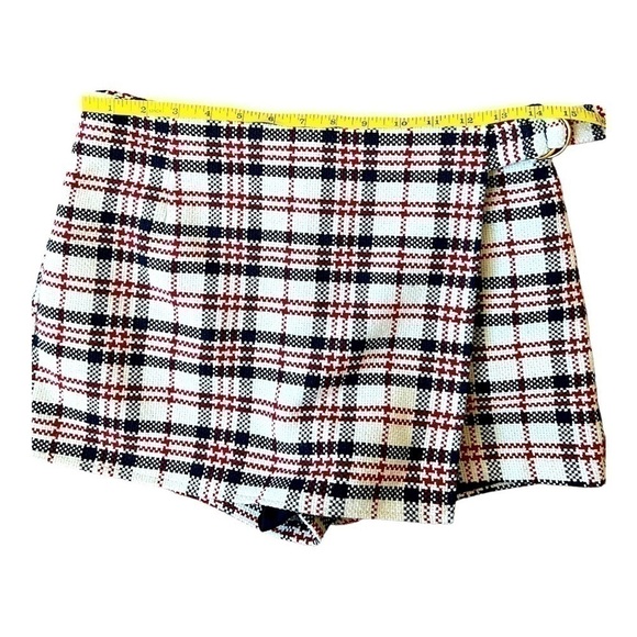 𝅺FOREVER 21 Chic & Classy Academia Tweed Mini Skort Skirt Shorts Size 26 Small - Picture 10 of 10